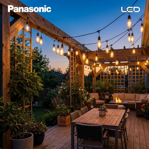 Image of Panasonic Filahazel 8W ST64 LED Filament Bulb | Vintage Tinted Glass Decorative Bulb | Warm White 2700K | E27 Base | In-Built Surge Protection | For Home & Office Decoration