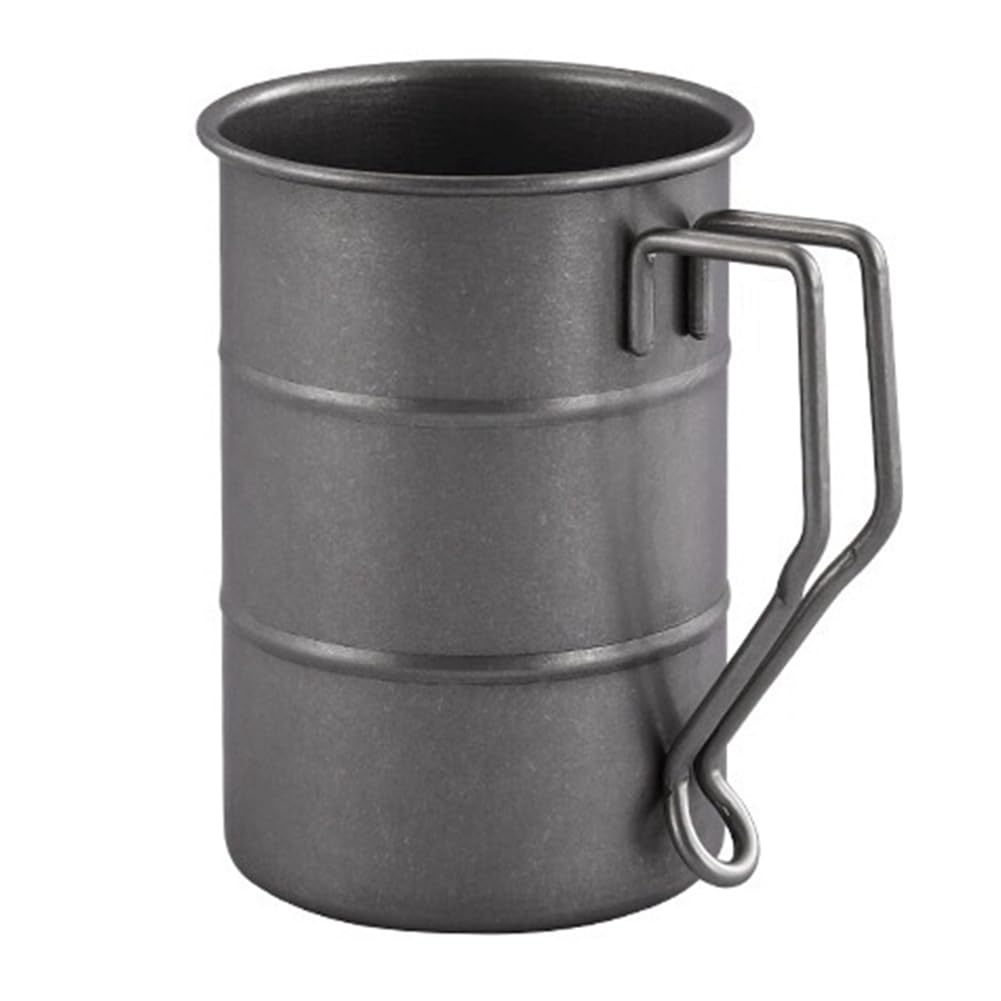 CTRLZS 1 Piece Retro Industrial Style Beer Mug 304 Stainless Steel Mug Distressed Outdoor Camping Cup Travel Drinkware 350Ml/12Oz