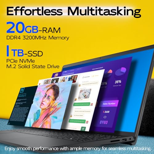 Image of Dell Laptop 15 LDC15250 Touchscreen, Intel i5-1334U(10-Core), 20GB RAM, 1TB SSD, 15.6 FHD Anti-Glare Display for Business & Students, Windows 11 Pro, Windows Copilot