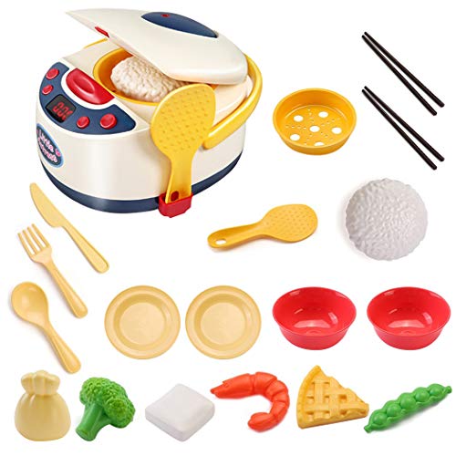 yeesport Realistic Kitchen Playset Mini Rice Cooker Play Toy Cookware Food Pretend Play Toy for Kids