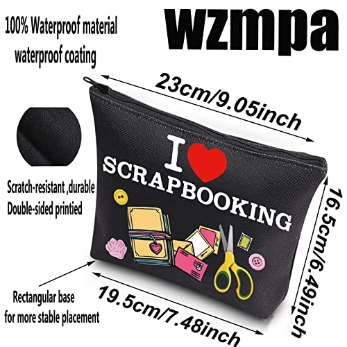 Image of WZMPA Scrapbook Lovers Cosmetic Makeup Bag Scrapbook Fan Gift I Love Scrapbooking Zipper Pouch Bag Scrapbook Merch (Scrapbooking BL)