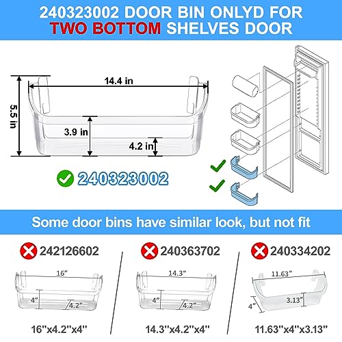 image for YEECHUN [2 PACK] UPGRADED 240323002 Refrigerator Door Bin Shelf,Compat