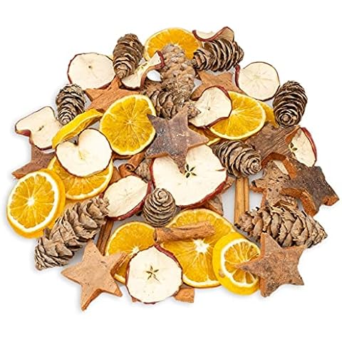 NaDeco Weihnachts-Potpourri, Gewicht 250g | Advents- und Weihnachtsdekoration mit Zimtstangen, Orangenscheiben, Apfelscheiben, Tannenzapfen und Kokossternen | Streudeko Weihnachten Cover