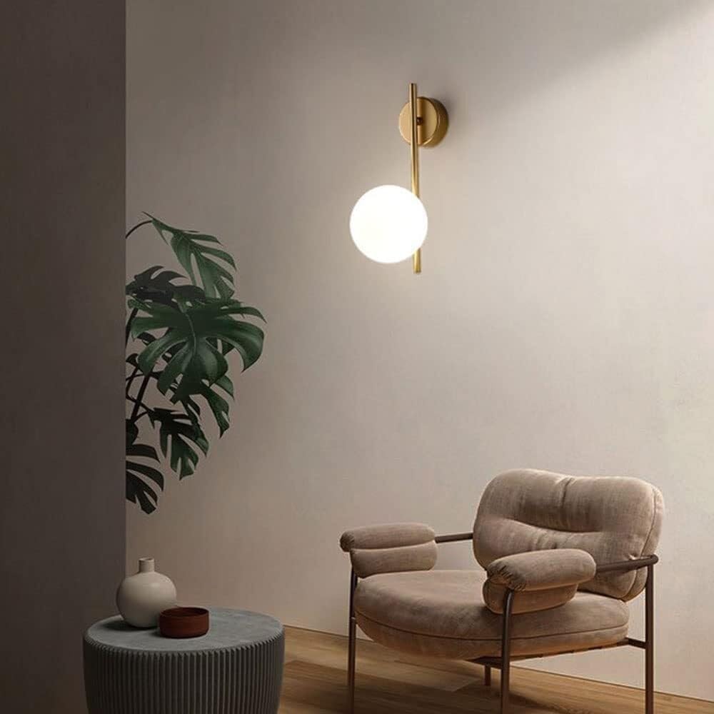 Kinkiet do sypialni, oświetlenie wewnętrzne, sypialnia, przedpokój, nordycka minimalistyczna kryształowa kula lampa na stolik nocny, czytanie, salon i dekoracja