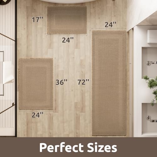 AMOAMI Large Waffle Bath Rug