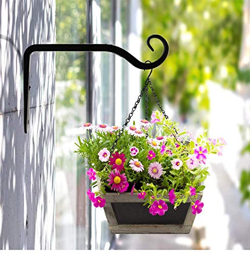Tebery 4 Pack Rustic Iron Wall Hook Hanging Plant Bracket Black, 6-Inch Heavy-Duty Metal Hooks Plant Hanger For Bird Feeders, Planters, Lanterns, Wind Chimes, Indoor Outdoor #TOP4