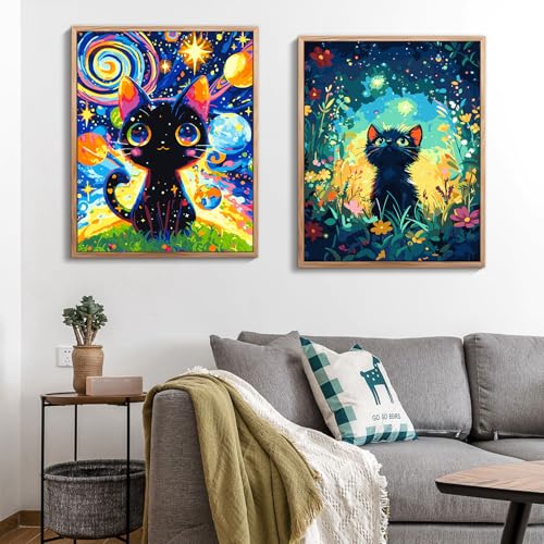 jieyisier Malen Nach Zahlen für Erwachsene,Katzen Painting by Numbers Canvas 40x50CM… – Ansicht 4