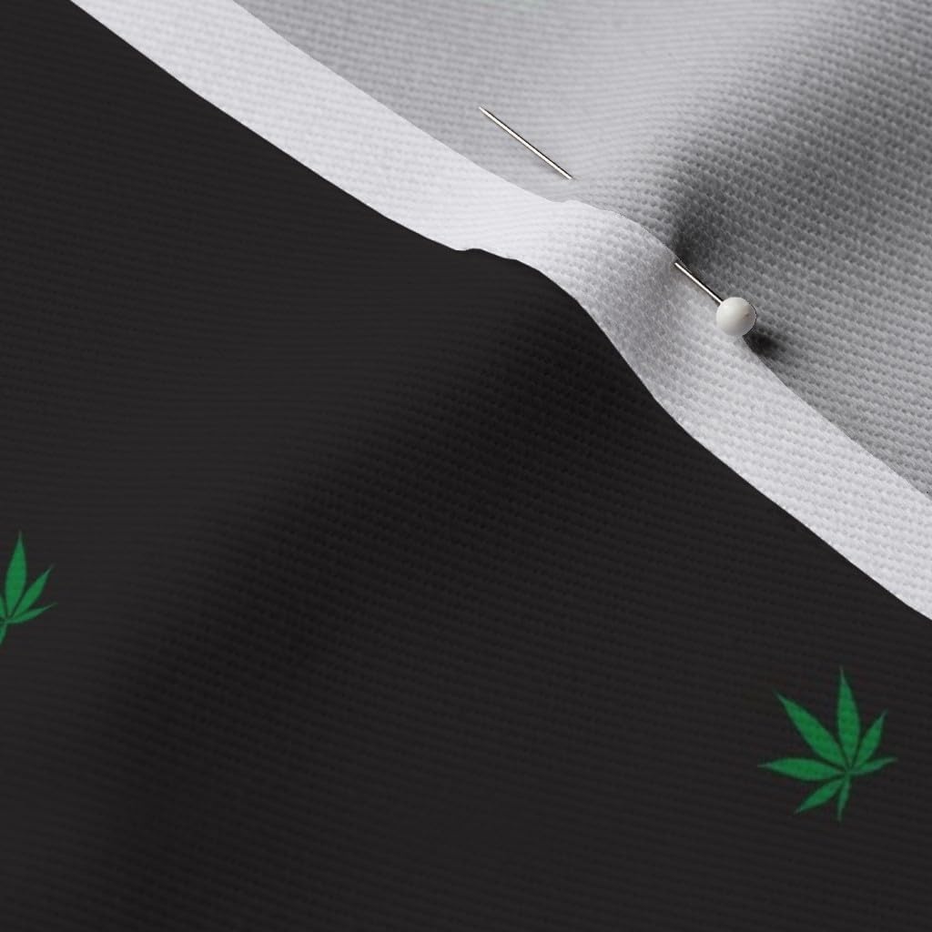 Spoonflower Fabric - Marijuana Cannabis Weed Pot Herb Hippie Leaf Printed on Denim Fabric by The Yard - Bottomweight Apparel Home Decor Upholstery