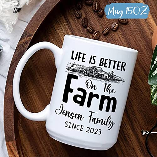 Life-Is-Better-On-The-Farm-Mug-Farmer-Coffee-Mugs-Custom-Farming-Gift-for-Family-Friends-Agriculturist-Gifts-Personalized-Farm-Travel-Mug-for-Birthday-Christmas-White-Tea-Cup-11oz-15oz Life Is Better On The Farm Mug Farmer Coffee Mugs Custom Farming Gift for Family Friends Agriculturist Gifts Personalized Farm Travel Mug for Birthday Christmas White Tea Cup 11oz 15oz