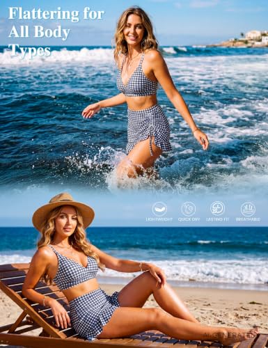 Image of Blooming Jelly Women's High Waisted Bikini Sets Tummy Control Bathing Suit Two Piece Swim Suit 2026 Retro Swimsuit