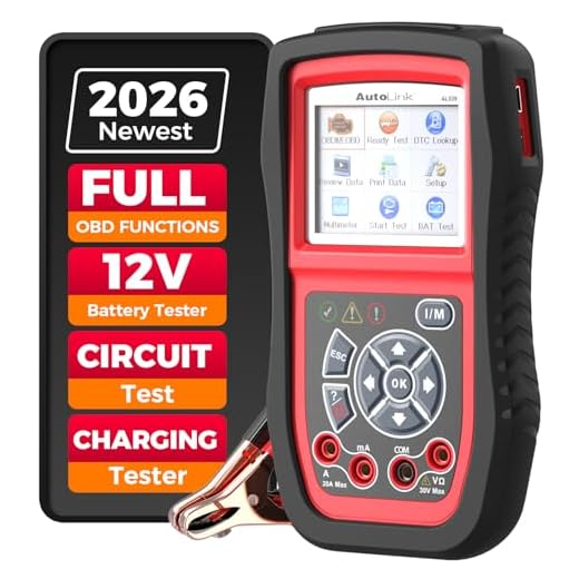 Autel AL539B OBD2 Scanner, 3-in-1 Code Reader Battery Tester Avometer for 12 Volts Batteries, Full OBDII Diagnosis and Circuit Starting & Charging Systems Test
