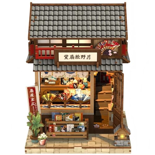 Fsolis Book Nook Kit Japan - DIY Bookshelf Miniature House Kit for Adults 3D Wooden Puzzles Japanese...