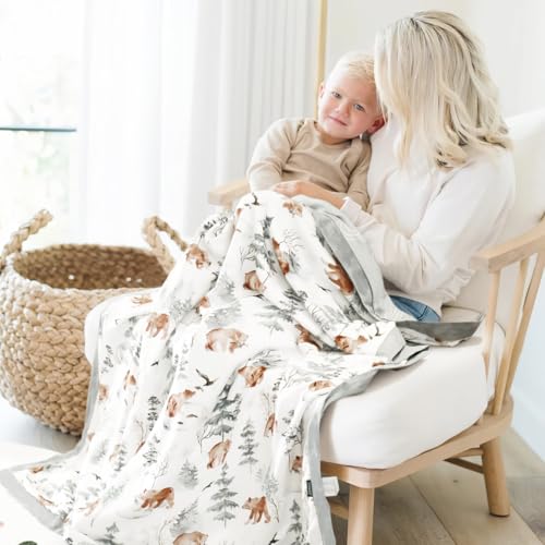 Image of GRSSDER Cotton Muslin Quilt Blanket 55 inch x 69 inch - 6 Layers Reversible Breathable Throw Blanket, Soft Lightweight All Season Blanket for Couch Bed Travel, Nursery and Home Use