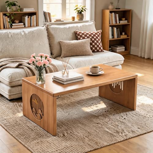 Ekjkldo Folding Coffee Table Japanese Floor Table Low Bamboo Desk