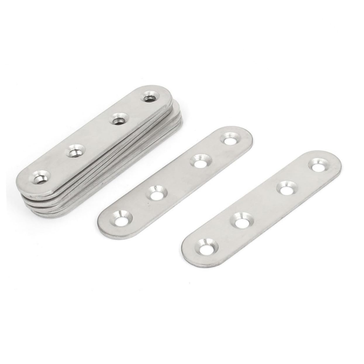 GLEAVI Plaque De Fixation En Acier Inoxydable Plate Droite à 4 Trous 95 Mm x 20 Mm x 2,5 Mm, Lot De 10 Pièces, Renfort D'angle Pour Réparation Et Assemblage De Meubles
