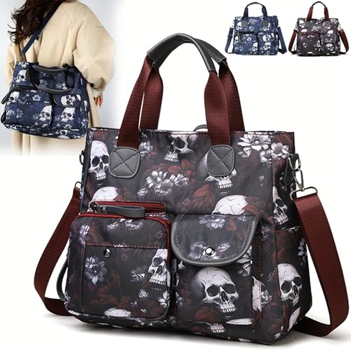 Skull Crossbody Bag for Women Unique Adjustable Gothic Large Capacity Handbag for Work, Travel2