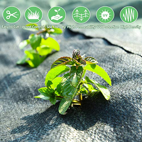 Pomeat Weed Barrier Landscape Fabric Heavy Duty, Premium Pro Weed Blocker Fabric, Durable & Superior Weeds Control Fabric for Vegetable Gardens, Flower Bed, Mulch, Pavers, Driveway 1.4 X 100FT Black