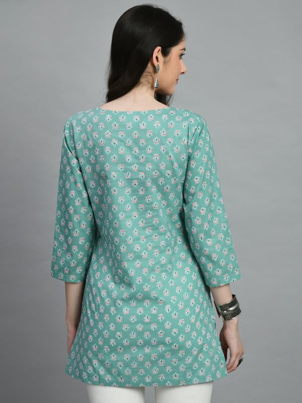 Image of Meesan Women's Casual Ethnic 3 /4 Sleeve Printed Tunic