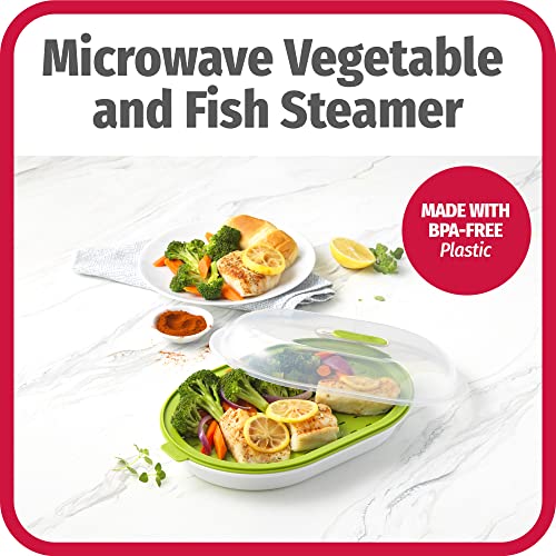 GoodCook Everyday Microwave Food Steamer – Vegetable & Fish Cooker, Preserves Vitamins & Nutrients, Quick Dinner & Meals, Adjustable Steam Release Vent by GoodCook - Image 3