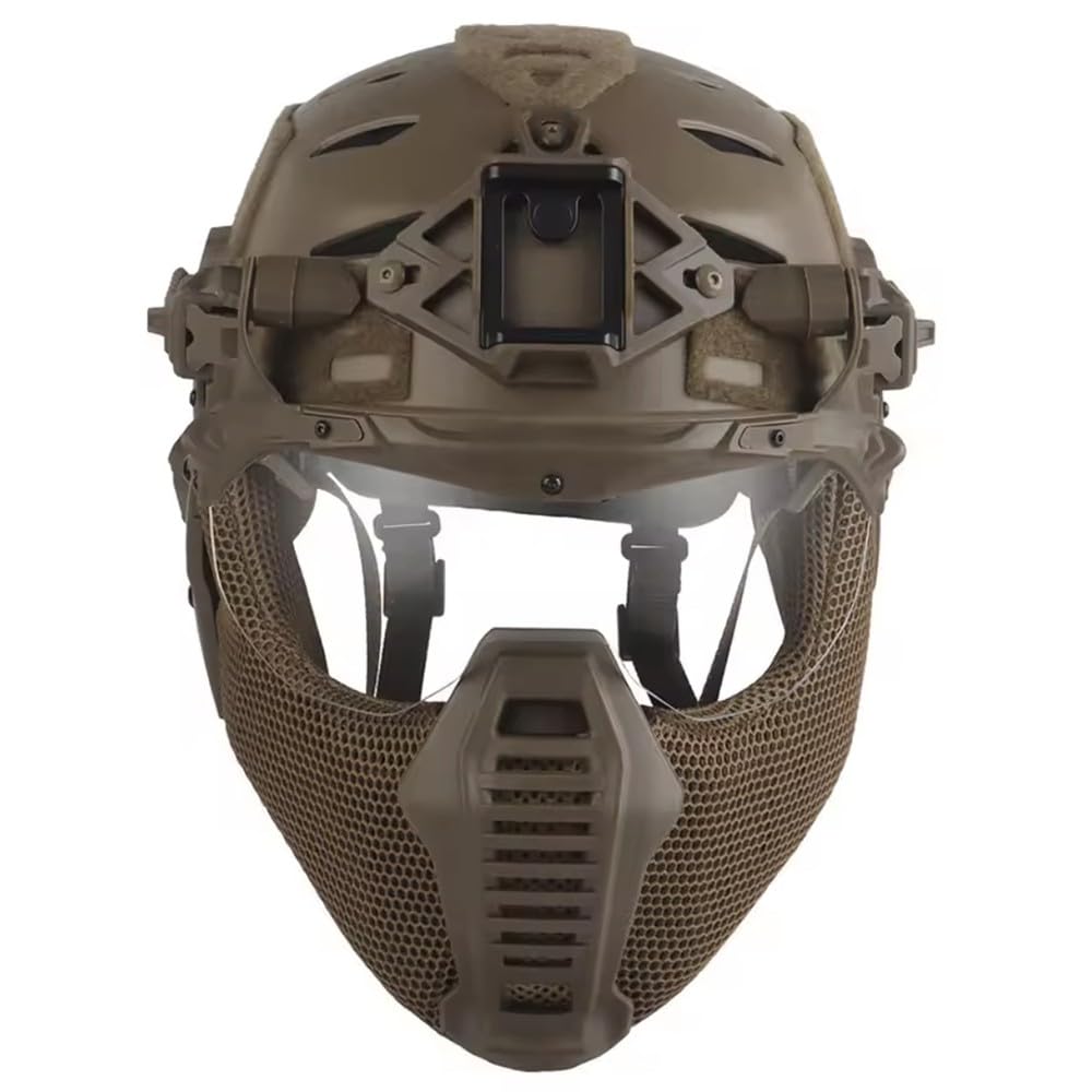 Fotrsta D Airsoft Pj Fast Helmet With Etachable Mesh Mask An Anti-Fog Visor, Full Coverage Tactical Helmet For Paintball Wargame Hunting Shooting Outdoor Training