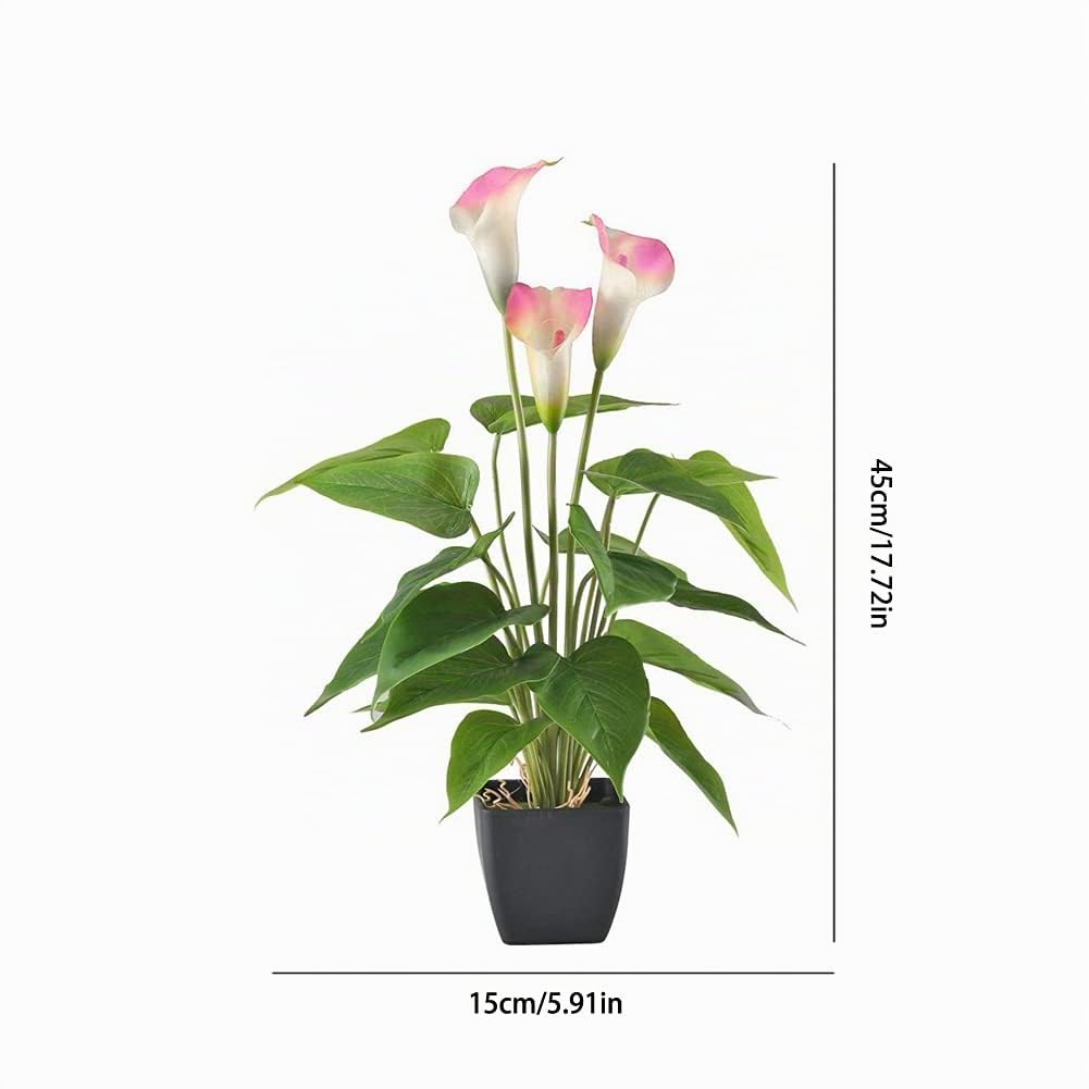 Künstliche Calla-Lilien-Realistische Latex Blumen Brautstrauß künstliche Blumen Real Touch Blumen Künstliche Topfpflanze Gefälschte Calla-Lilie für Outdoor Indoor Garten Innenhof Heim Innendekoration