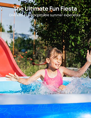 Inflatable Pool, EVAJOY 118\'\' x 72\'\' x 20\'\' Above Ground Pool, Kiddie Pool Large Size Thickened Blow Up Swimming Pools Play Center for Kids Children Family Outdoor Garden Backyard