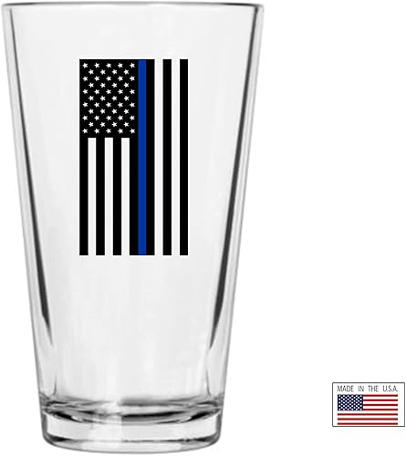 Miniatura 2 de Rogue River Tactical Línea azul fina cerveza vidrio beber taza pinta 16oz Pub regalo para policía policía policía