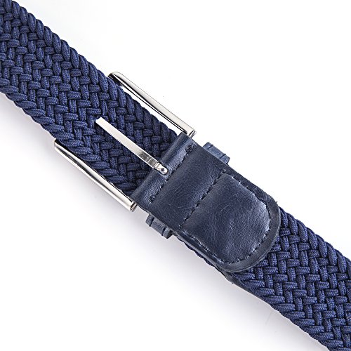 Image of 2pcs Men's Stretch Woven 1.3 inch Wide Elastic Braided Belts