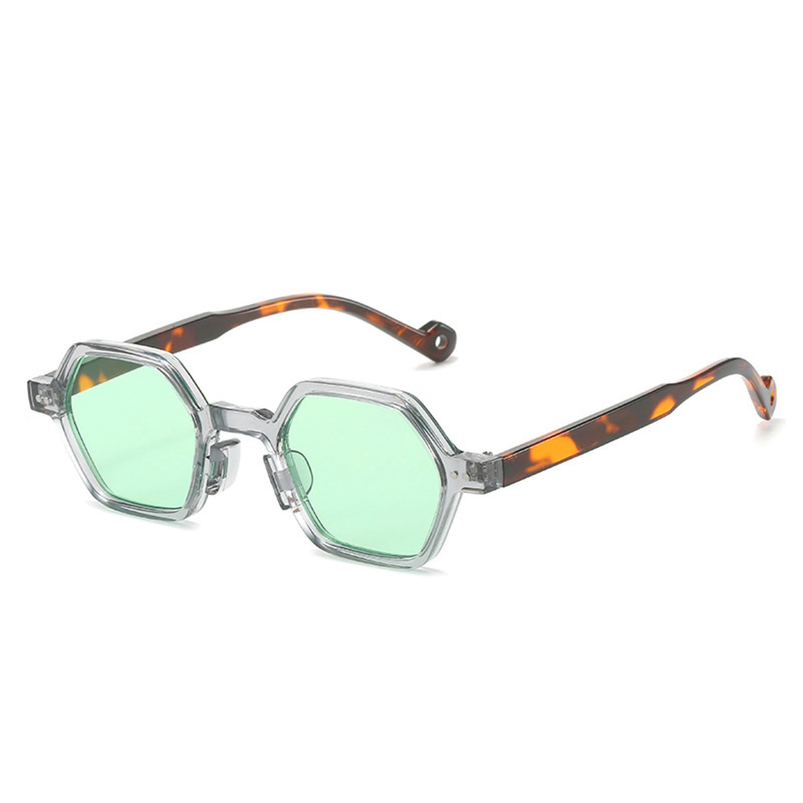 NOGRAX Okulary vintage wielokąt kwadratowe damskie okulary przeciwsłoneczne moda sześciokąt przezroczysty ocean soczewki odcienie nity okulary przeciwsłoneczne