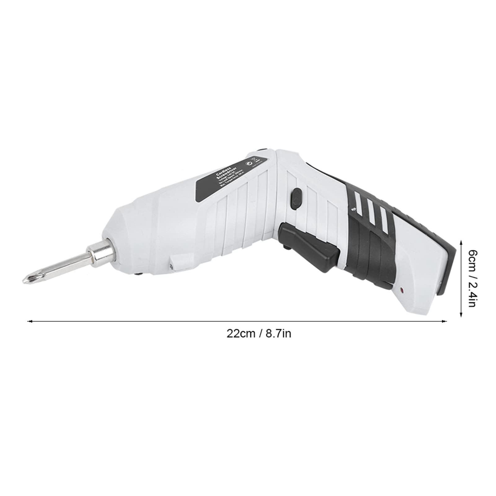 Kit trapano avvitatore elettrico a batteria 3,6 V con luce di lavoro a LED | Cacciavite ad angolo retto ricaricabile con impugnatura rotante per spazi ristretti e batteria di lunga durata