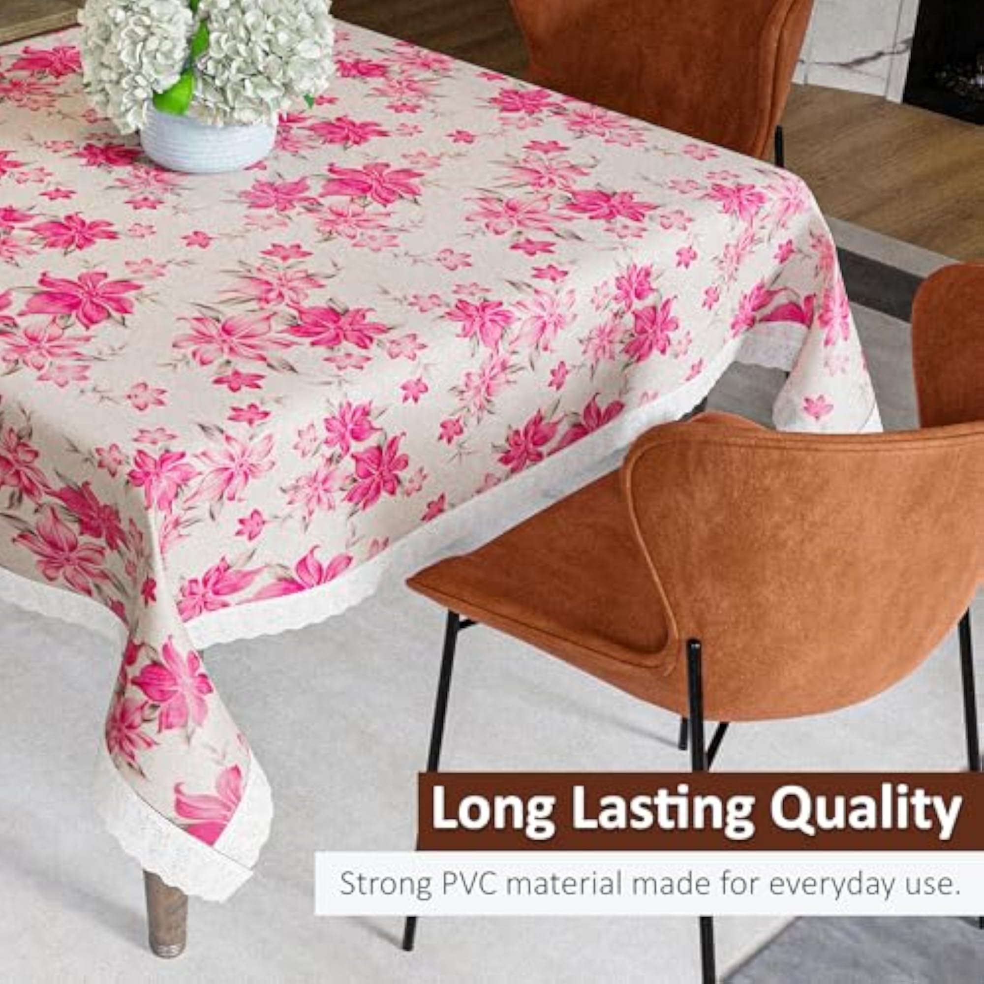 Multipurpose Square Dining Table Cover, Cream