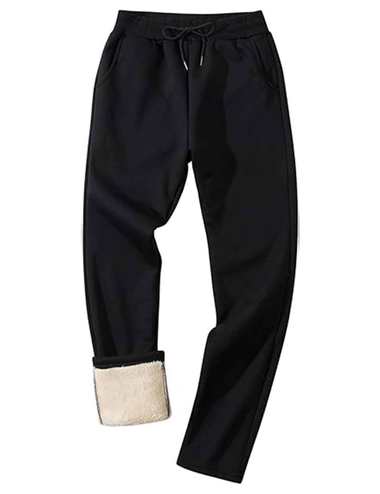 Mens Winter Fleece Pants Sherpa Lined Warm Sweatpants Active Running Track Thermal Jogger Pants