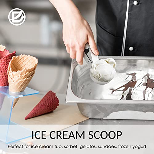D Ice Cream Scoop, Stainless Steel Ice Cream Scooper With Trigger Release, Metal Cookie Scoops, Iceream Scoop Spoon For Meatball Frozen Yogurt Gelatos And Sundaes, Dishwasher Safe(Silver) #TOP4