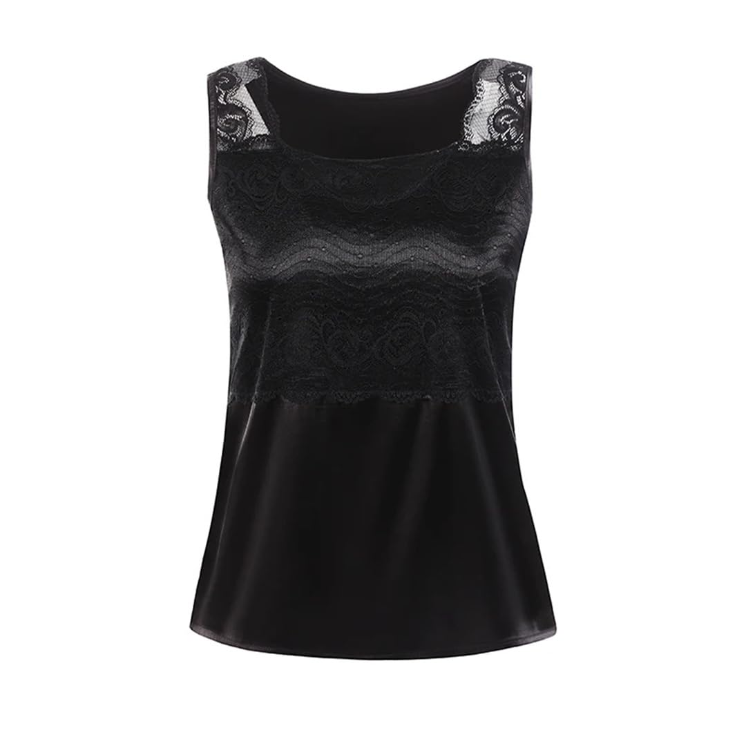 Camicie da donna estive in pizzo di seta senza maniche allentate casual can
