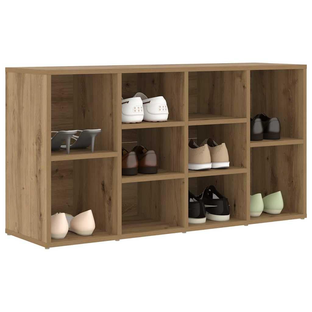 vidaXL Banc à Chaussures Chêne Artisanal 103 x 30 x 54,5 cm, Banc d'entrée, Rangement à Chaussures Multifonctionnel, Meuble en Bois Chic pour Vos Chaussures