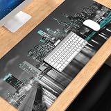 Philadelphia Desk Pad, City Mouse Pad Non-Slip Desk Mat for Keyboard, Mousepad with Anti-Slip Rubber Base and Seamed Edges, 31.5 X 11.8 Inch, 3mm Thick, Keyboard Pad for Work, Game