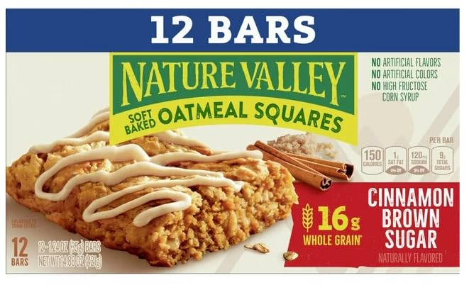 Miniatura 7 de YOLOMOLO Cuadrados de avena horneados suaves, azúcar morena canela, 12 unidades y cuchara de plástico blanco con marcapáginas de regalo