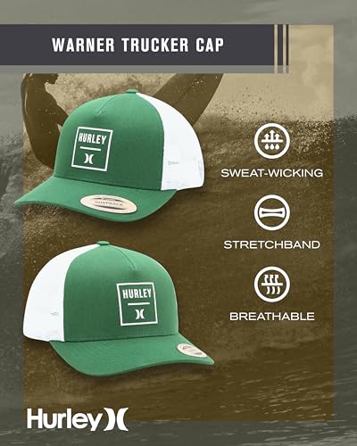 Image of Hurley Mens Trucker Hat - Flexible Quick Dry Fairway Mesh Trucker Hat for Men with Snapback Closure - Classic Mens Caps