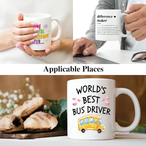 Taza de café para conductor de autobús 11 oz blanca miniatura 5