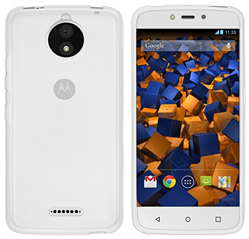 mumbi Hülle kompatibel mit Lenovo Moto C Plus Handy Hülle Handyhülle, transparent weiss