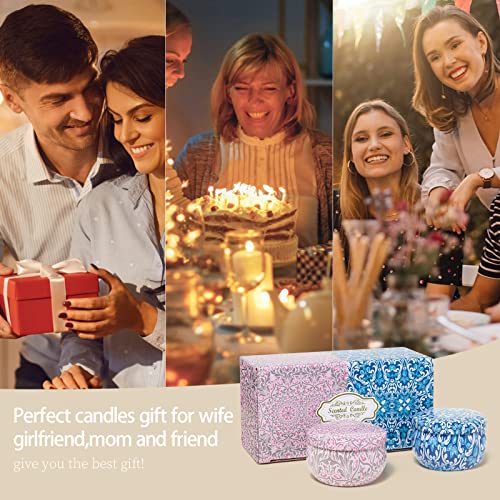 Agol Classic Scented Candles 2 Pack 2.5 Oz Aromatherapy Jasmine And Vanilla Candles Set, Stress Relief Candles Gifts For Women, 12 Hour Burn Time, Portable Home Tin Jar Candles For Travel, Spa, Bath #TOP6