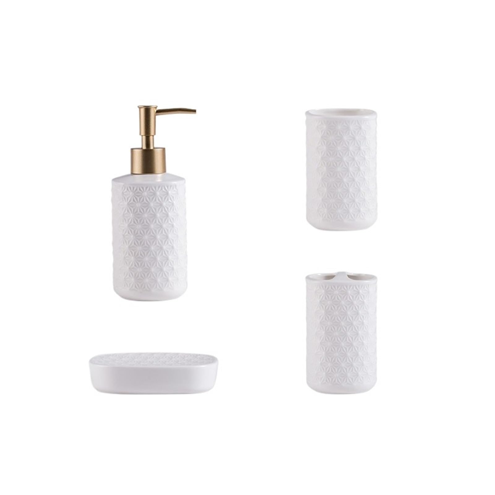 Soap Dispenser Ceramic Soap Dispenser Wash Set 4-piece Bathroom Toothbrush Holder Mouthwash Cups Toothbrush Holder