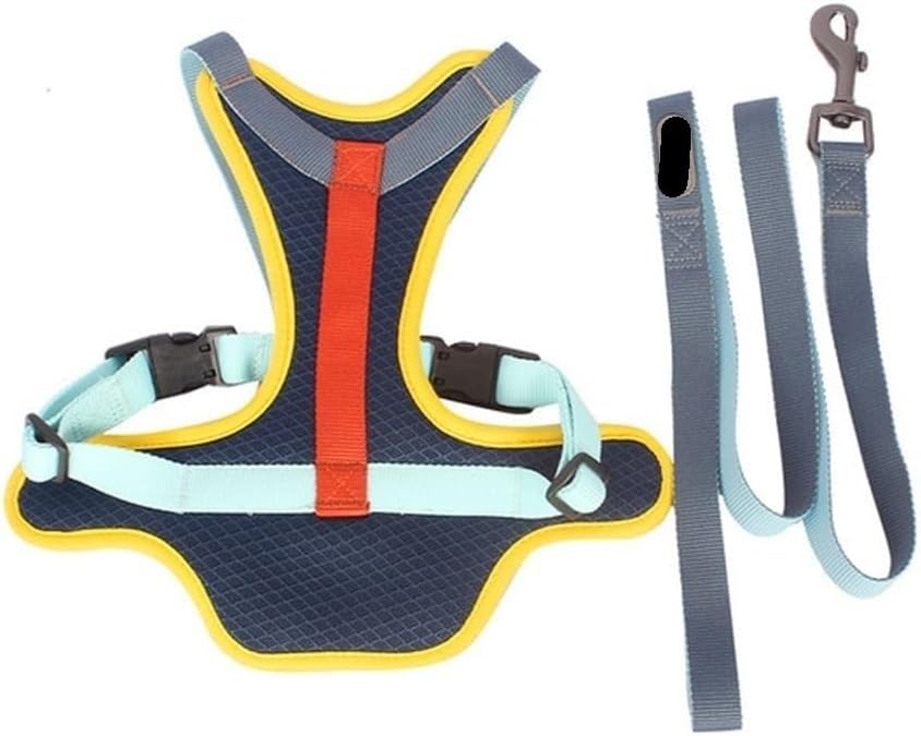 BUBELS Dog Harness Leash Set Adjustable Nylon Mesh Padded Breathable Vest Durable Pet Training Walking Leashes Harnesses for Large Dogs (Size : Large)