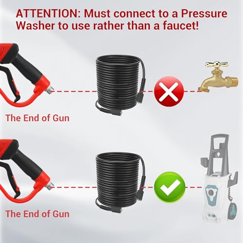 50 FT Power Washer Hose and Replacement Wand Extension for Daily Pressure Washer Gun and Hose Kit
| 3600 PSI Daily Pres