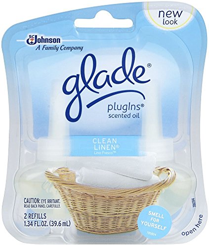 Glade Plugins Scented Oil Clean Linen Refill 1.34 Fluid Ounce 2 Count (Pack of 5)