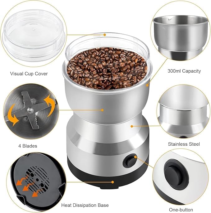 Image of Revin Enterprise Stainless Steel Nima Multifunctional Grinder Smash Star Machine. Coffee,Beans,Electric,Grinder and Coffee Maker Household Electric Mixer Grinder.