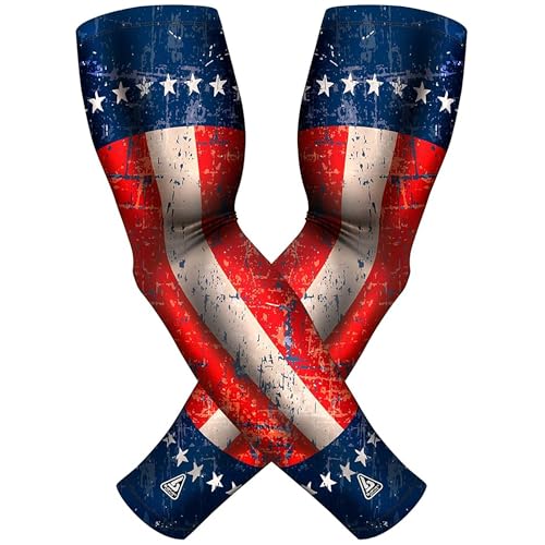 Image of B-Driven Sports Pro-Fit Compression Arm Sleeves - 1-Pair, 30+ Designs, Adult /Youth Sizes, for Athletic and General Purpose Use.