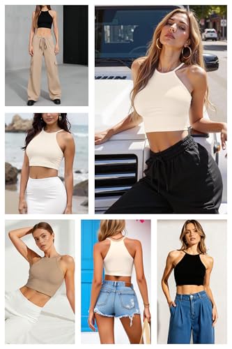 Image of Multi Pack Women's Cropped Tank Tops, Spaghetti Strap Camisoles