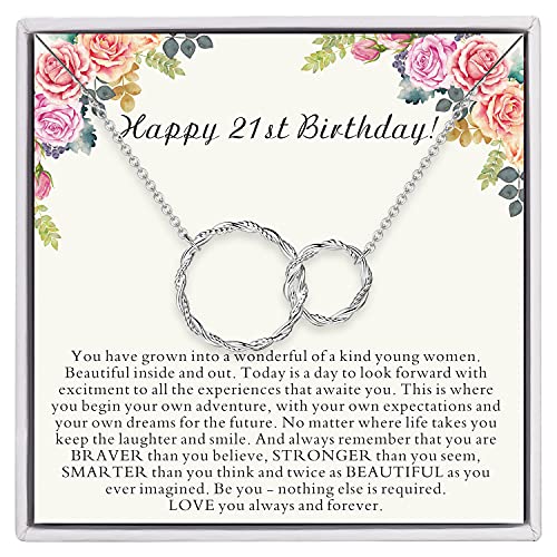 21st Birthday Gifts for Her, 925 Sterling Silver Necklace for Women 21st Birthday Gifts for Women Daughter Gits from Mom