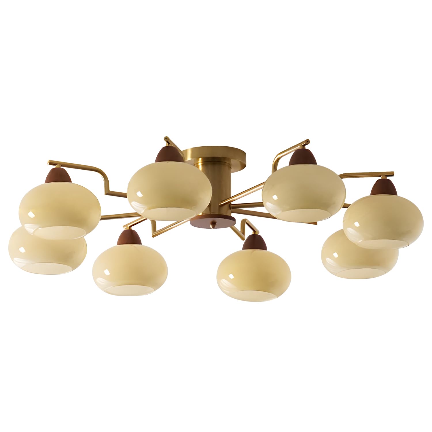 KCO Lighting 8 Luce Globe Sputnik Lampadario Oro Flush Mount Plafoniera Apparecchio Moderno Camera Da Letto Plafoniere Lampadario in Vetro Giallo